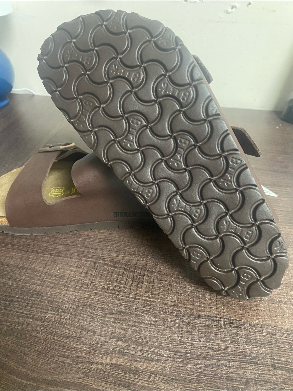 Birkenstock Two-Strap Sandals in Dark Brown made in Germany. - Picture 3 of 6